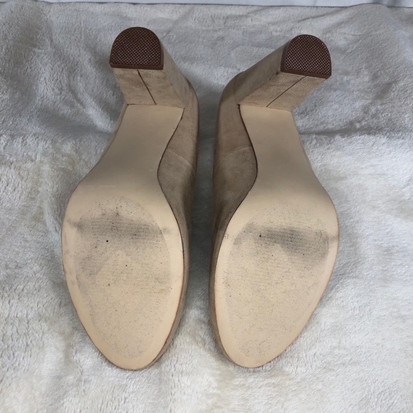 JustFab Tan Suede Block Heel Sz 9 - Picture 7 of 11